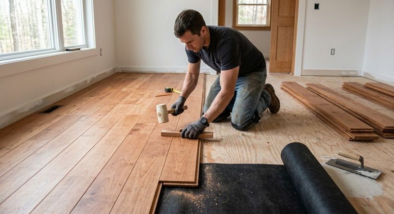 Cherry Floor Installation in Sebastian, FL