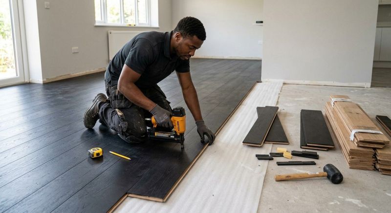 Dark Wood Floor Installation in Sebastian, FL
