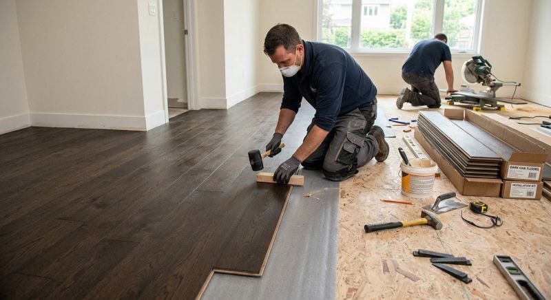 Dark Wood Floor Installation in Sebastian, FL
